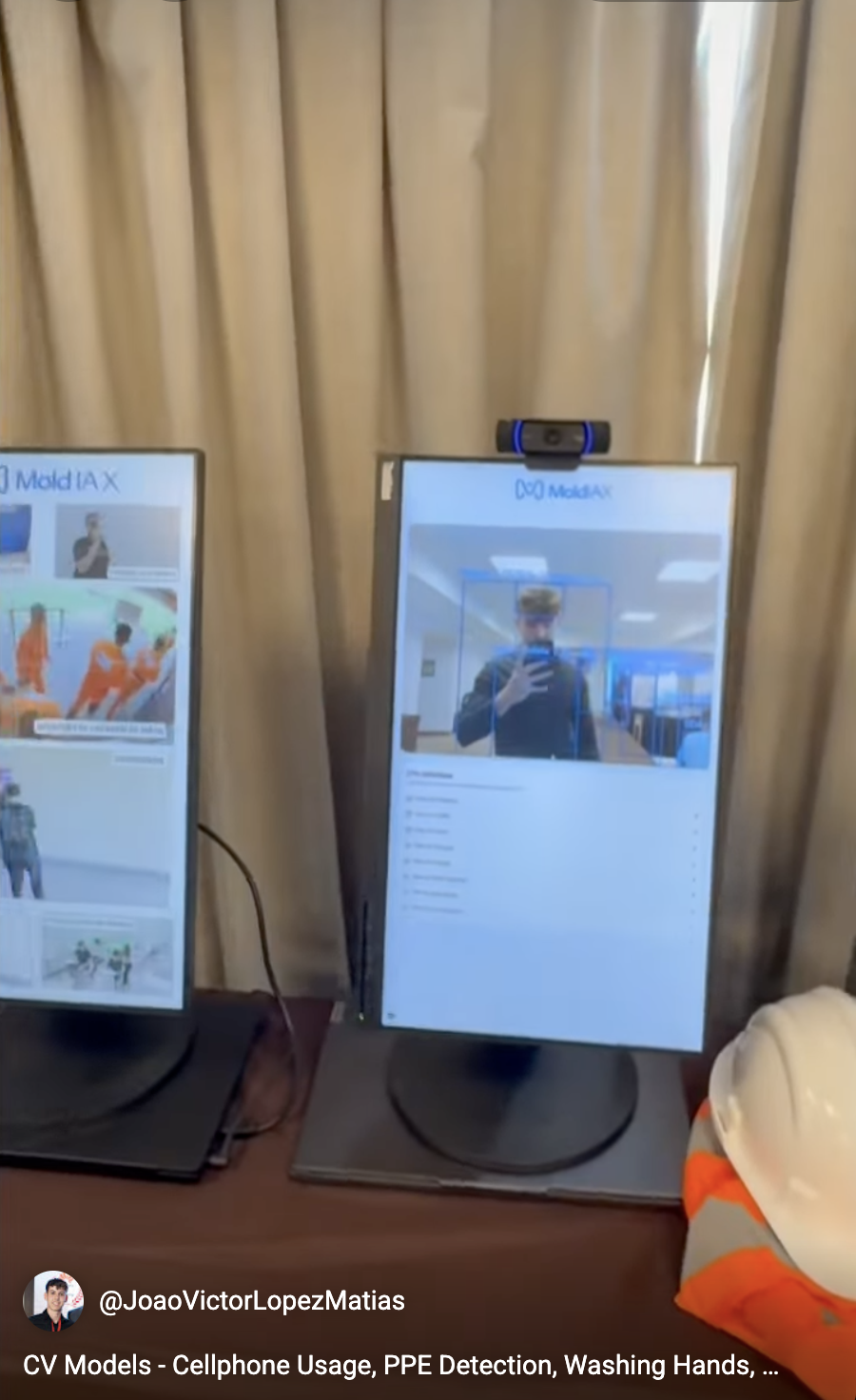 Overview of the computer-vision models João built across detection, monitoring, and productivity use cases.